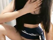 双马尾学生妹细腰圆润美臀骑乘位爆插操的好舒服