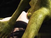 美丽年轻女王被一个绿色怪物狠狠地爆草一把