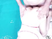 健身女孩游泳前尝试粗糙操大屌后入肛交