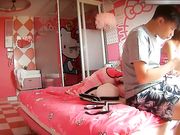 珍稀粉红房度假帅哥美女戴着墨镜啪啪临走时的眼神貌似发现了摄像头