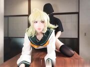 漫展归来：有个coser女友是一种什么体验？她趁着cos全套装扮主动挑逗我，甜蜜日常直至XXOO干了个爽