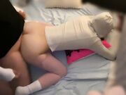 瑜伽裤配小白袜，良家极品反差学妹，雪白皮肤，娇小玲珑的身躯