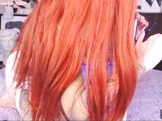 万圣节国外红发长腿美女小丑妆