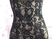 性感黑色连体网衣口活不错舔硬再爆操