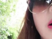 大奶美女主播蜜桃妹户外公园露出自拍