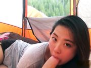 旅美留学生李美静假日和老外男友驱车到荒野露营野战美国伙食不错妹子貌似胖了啊