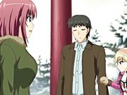 冬天去户外锻炼，在山洞里来一炮